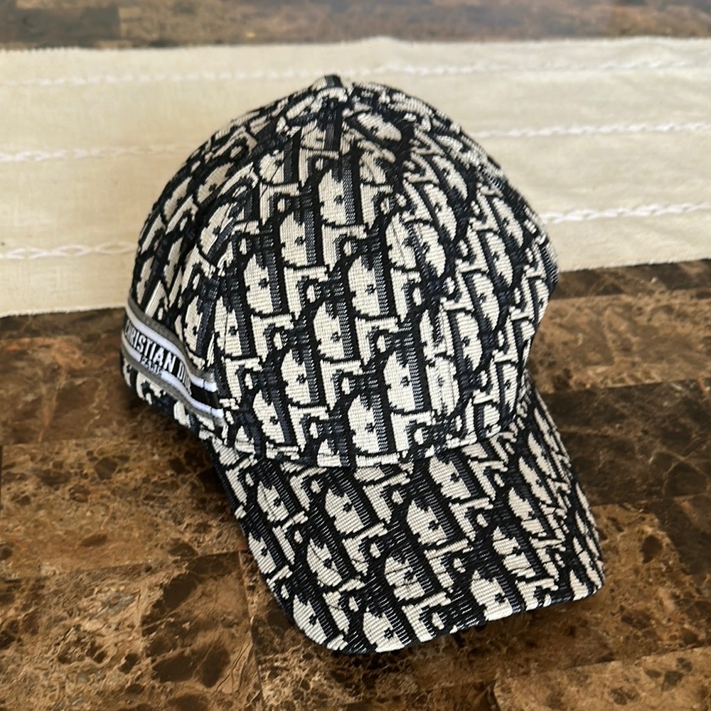 Christian Dior Black and White Monogram Cap
